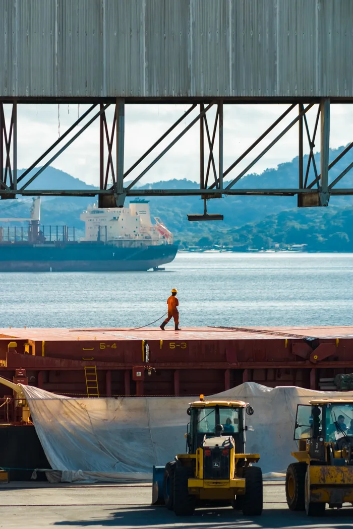 Shipping containers at port